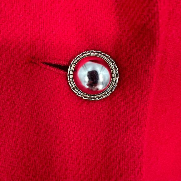 Vtg Sag Harbor Wool Blazer Womens 8 Red One Button Boxy Single Breasted Jacket - Picture 4 of 11